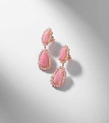 Pendientes de oro rosa de 18 ct con ópalo y diamantes | Suzanne Kalan