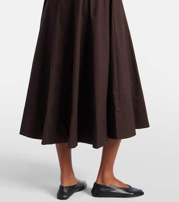 Vestido midi de algodón plisado | Staud