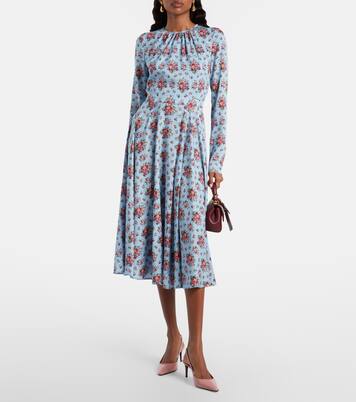 Floral silk-blend midi dress | Dolce&Gabbana