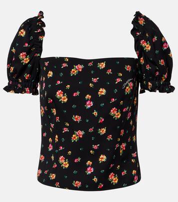 Floral silk-blend charmeuse top | Dolce&Gabbana