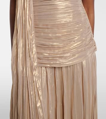 Dayana pleated scarf-detail bustier gown | Marmar Halim