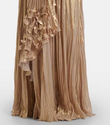 Dayana pleated scarf-detail bustier gown | Marmar Halim