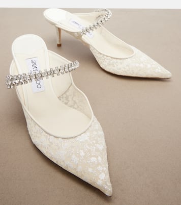 Bing embellished leather-trimmed mules | Jimmy Choo