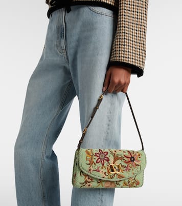 Devain Small beaded floral shoulder bag | Valentino Garavani