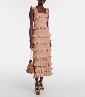 Rebellion ruffled lamé top | Zimmermann