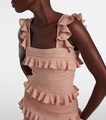 Rebellion ruffled lamé top | Zimmermann