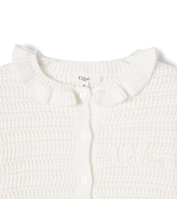 Ruffled cotton cardigan | Chloé Kids