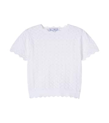 Scalloped pointelle cotton sweater | Tartine et Chocolat