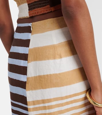 Bruna striped linen midi skirt | Cala de la Cruz