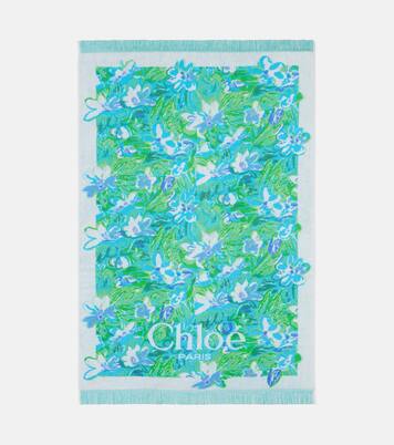 Floral logo cotton terry towel | Chloé