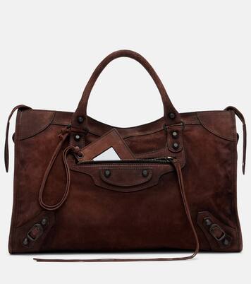 Le City Medium suede top-handle bag | Balenciaga