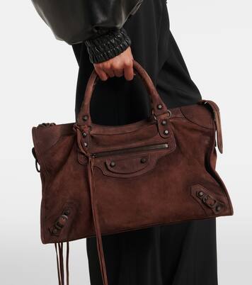 Le City Medium suede top-handle bag | Balenciaga