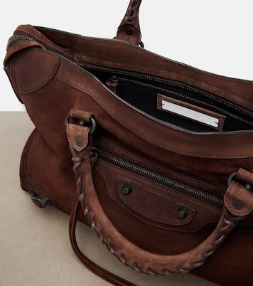 Le City Medium suede top-handle bag | Balenciaga