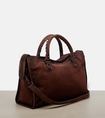 Le City Medium suede top-handle bag | Balenciaga