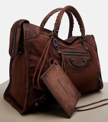 Le City Medium suede top-handle bag | Balenciaga
