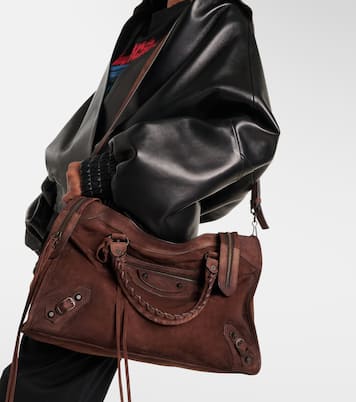 Le City Medium suede top-handle bag | Balenciaga