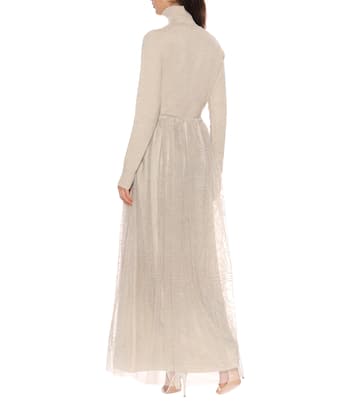 Embroidered tulle maxi skirt | Brunello Cucinelli