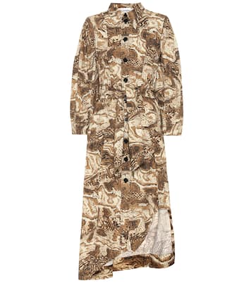 Printed cotton-poplin dress | Ganni