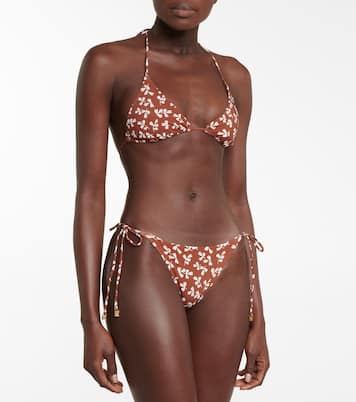 Printed triangle bikini top | Tory Burch