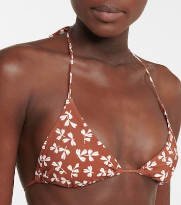 Printed triangle bikini top | Tory Burch