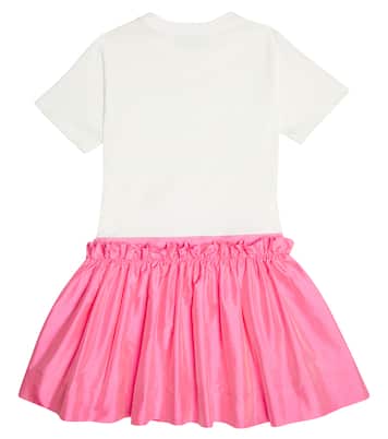 Kleid aus Jersey und Taft | Fendi Kids
