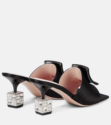 Verzierte Pantoletten Cube Strass aus Satin | Roger Vivier