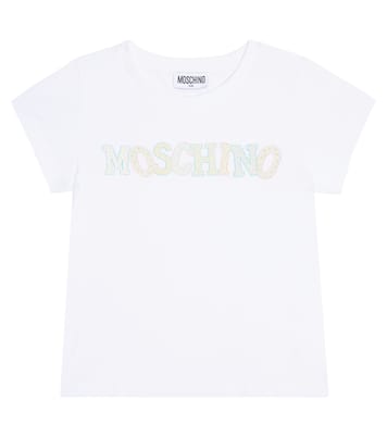 T-shirt en coton mélangé à logo | Moschino Kids