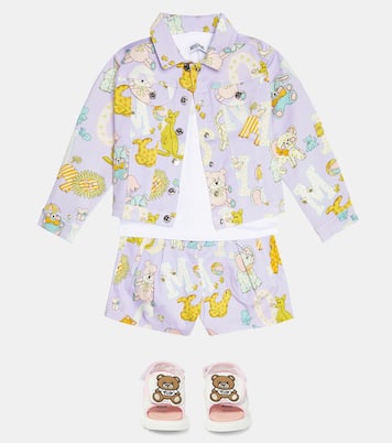 T-shirt en coton mélangé à logo | Moschino Kids