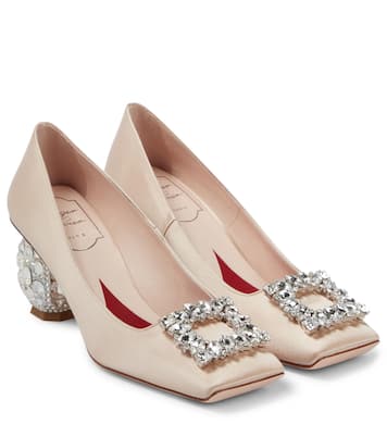 Escarpins en satin à cristaux | Roger Vivier