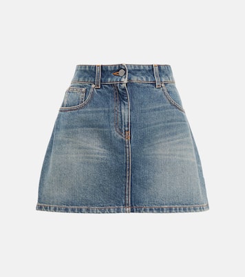 Mini-jupe imprimée en jean | Palm Angels