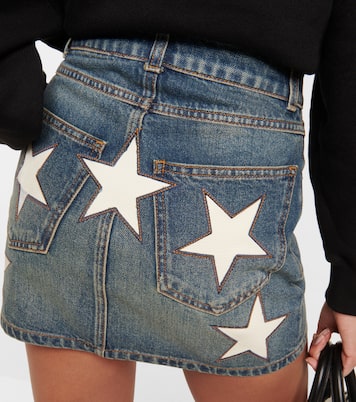 Mini-jupe imprimée en jean | Palm Angels