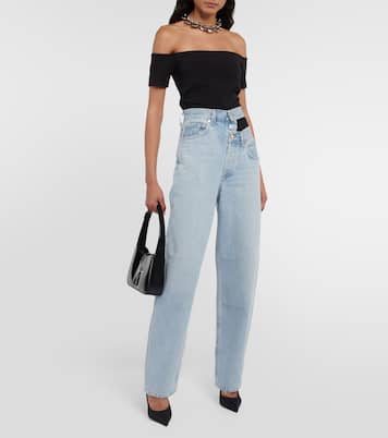 Agda off-shoulder cotton-blend top | Agolde