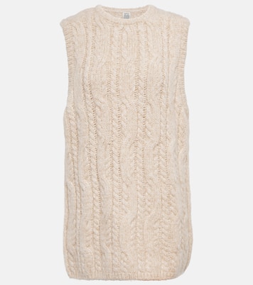 Chaleco de punto trenzado en alpaca | Toteme
