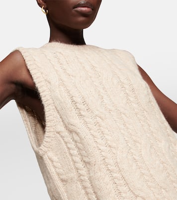 Chaleco de punto trenzado en alpaca | Toteme