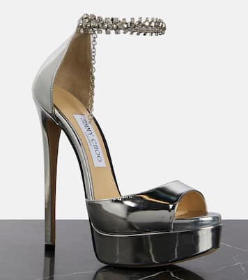Max Bing 150 embellished leather platform sandals | Jimmy Choo