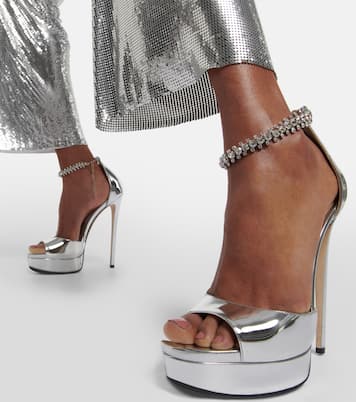 Max Bing 150 embellished leather platform sandals | Jimmy Choo