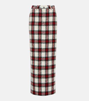 Low-rise wool-blend maxi skirt | Alessandra Rich