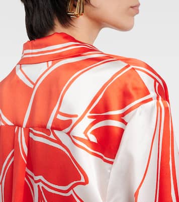 Camisa Ramona de satén de seda estampada | SIR