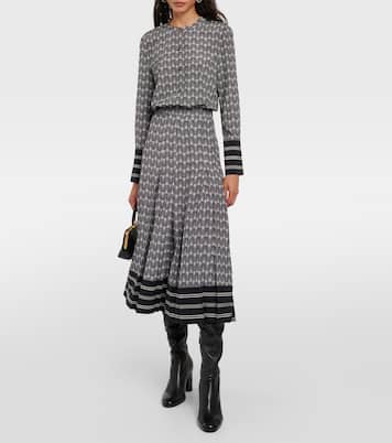 Falda midi Norris de mezcla de seda | Veronica Beard