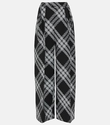 Checked wool wide-leg pants | Burberry