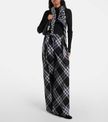 Checked wool wide-leg pants | Burberry