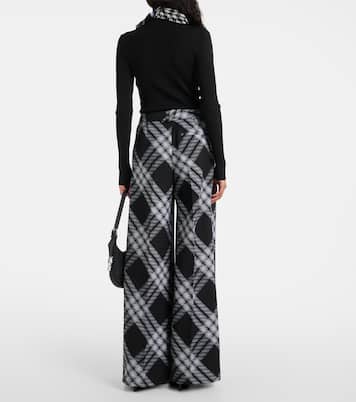 Checked wool wide-leg pants | Burberry