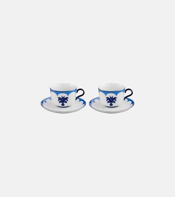 Jaipur set of 2 teacups and saucers | Aquazzura Casa
