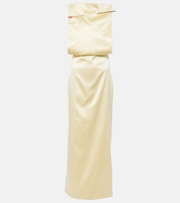 Pin silk-blend satin gown | Loewe