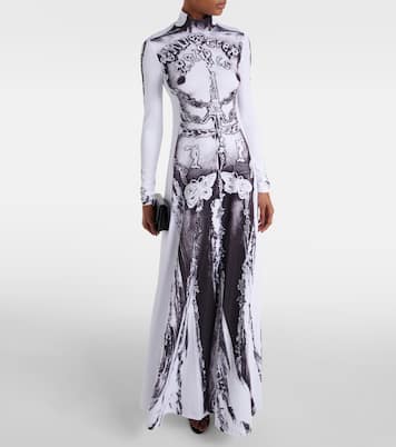 Dentelle Trompe l'oeil jersey gown | Jean Paul Gaultier