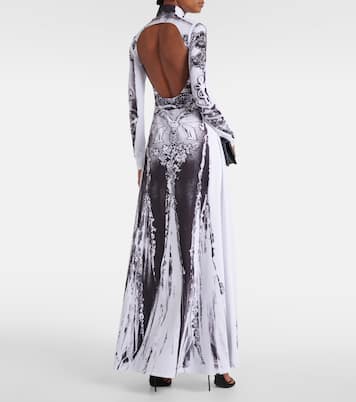 Dentelle Trompe l'oeil jersey gown | Jean Paul Gaultier