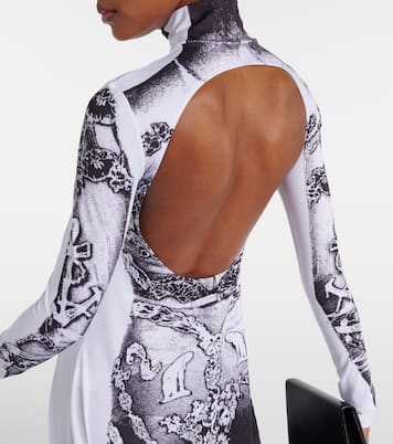 Dentelle Trompe l'oeil jersey gown | Jean Paul Gaultier