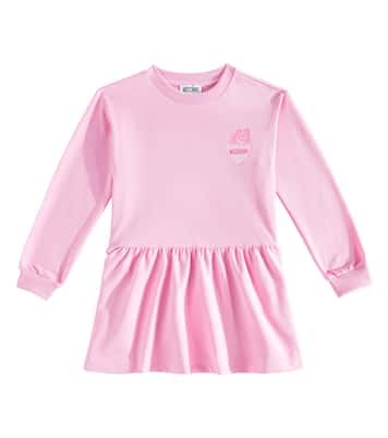Abito in misto cotone con logo | Moschino Kids