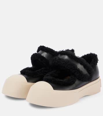 Sneakers Pablo aus Leder mit Shearling | Marni