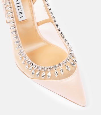 Pumps Crystal Crush 105 in raso e mesh | Aquazzura
